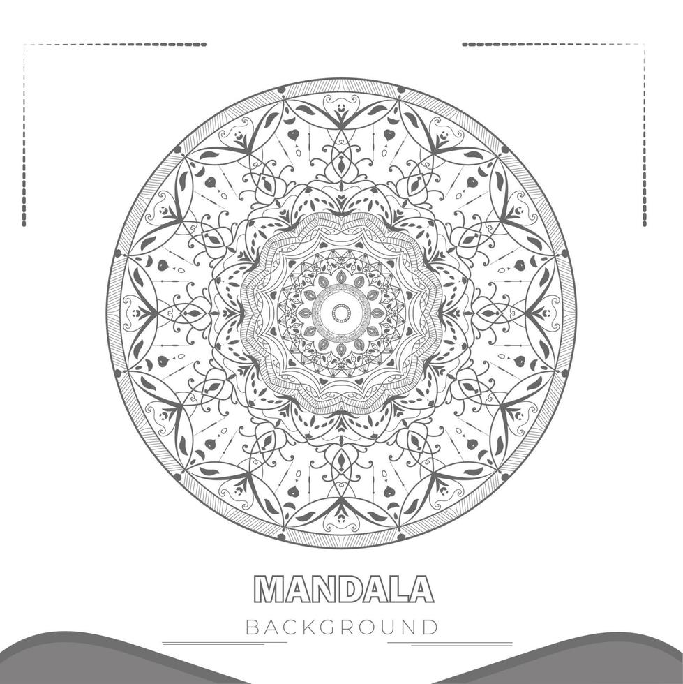 dekorativ mandala isolerad på vit bakgrund med vintage arabiska, indiska, ottomanska motiv.anti-stress målarbok för vuxna. handritad illustration. vektor