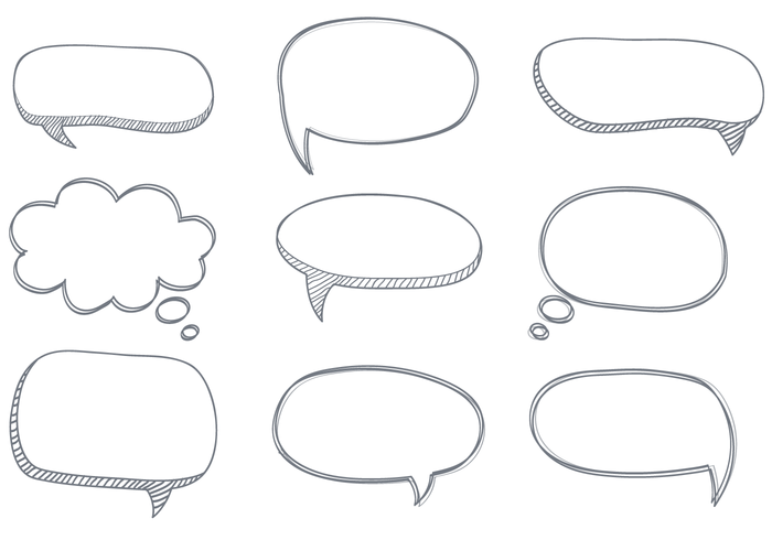 Gratis Sketchy Dialogue Bubbles Vector