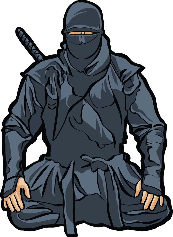 Ninja-Action-Haltung vektor