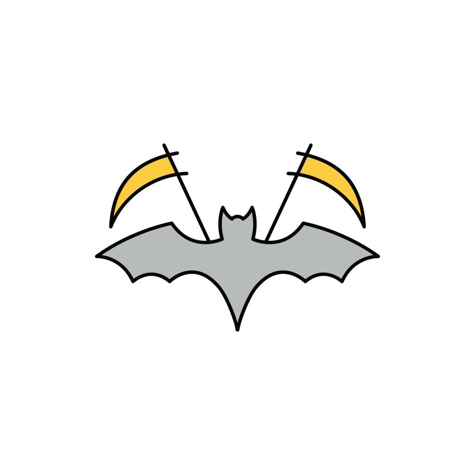 halloween evil killer bat ikon vektor