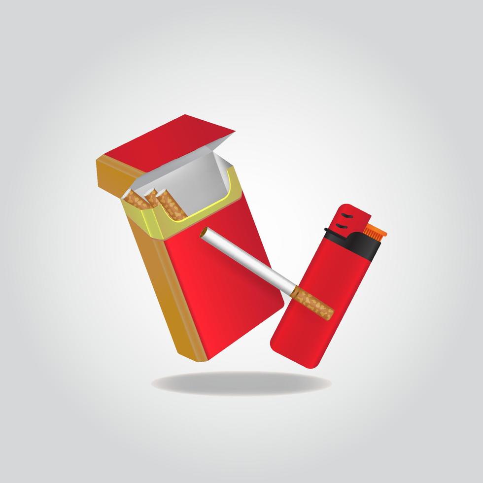 cigarett med röd tändare design vektor illustratör