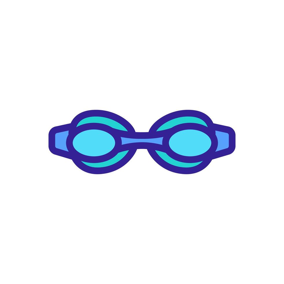 Schwimmen rund geformte Augenschutzbrille Symbol Vektor Umriss Illustration