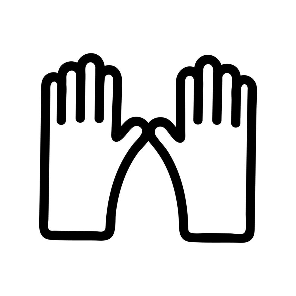 Handschuhe zum Reinigen des Vektorsymbols. isolierte kontursymbolillustration vektor