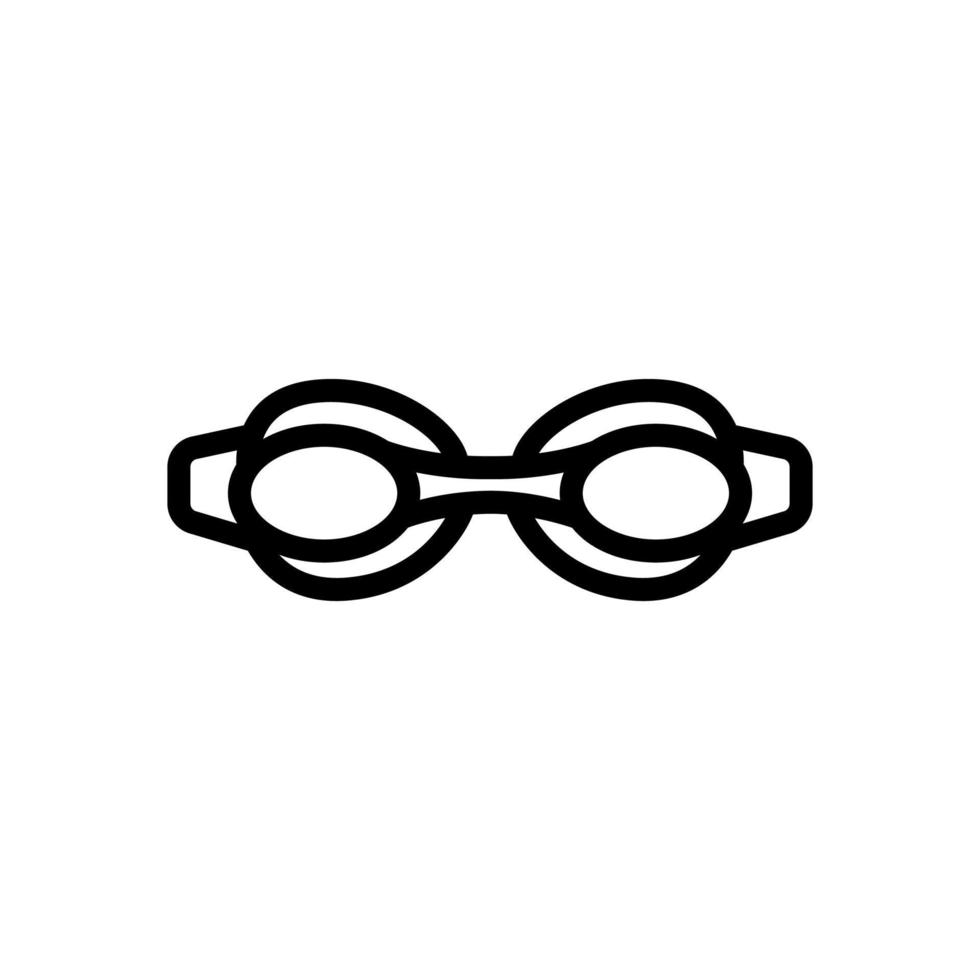 Schwimmen rund geformte Augenschutzbrille Symbol Vektor Umriss Illustration