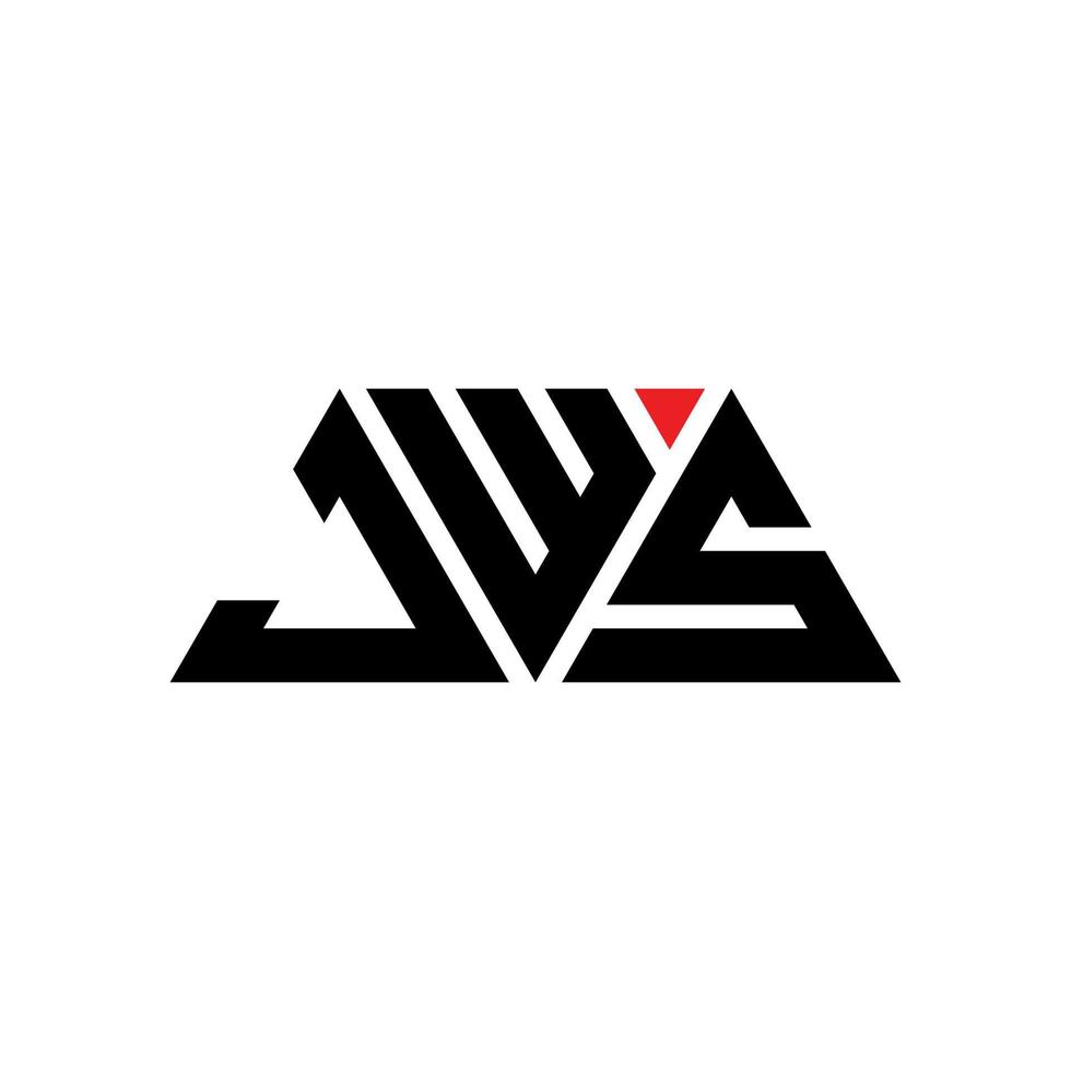 jws triangel bokstavslogotypdesign med triangelform. jws triangel logotyp design monogram. jws triangel vektor logotyp mall med röd färg. jws triangulära logotyp enkel, elegant och lyxig logotyp. jws
