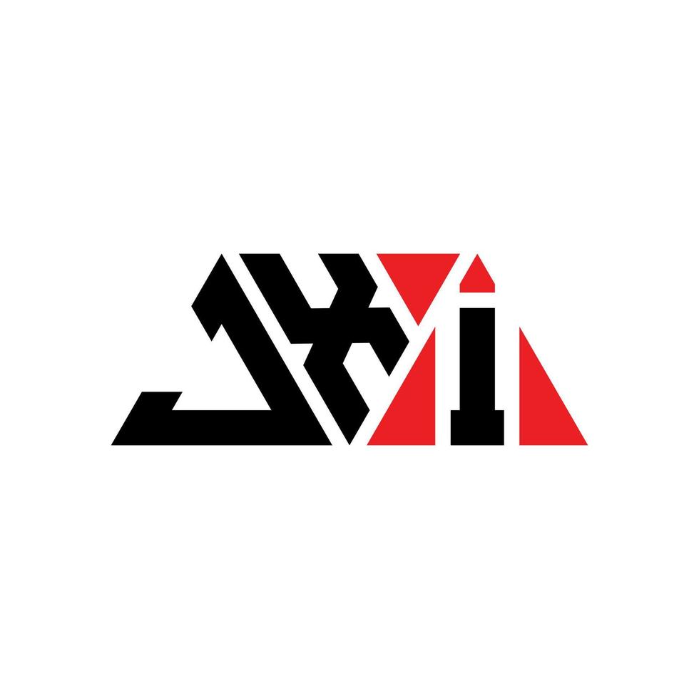 jxi triangel bokstavslogotypdesign med triangelform. jxi triangel logotyp design monogram. jxi triangel vektor logotyp mall med röd färg. jxi triangulär logotyp enkel, elegant och lyxig logotyp. jxi