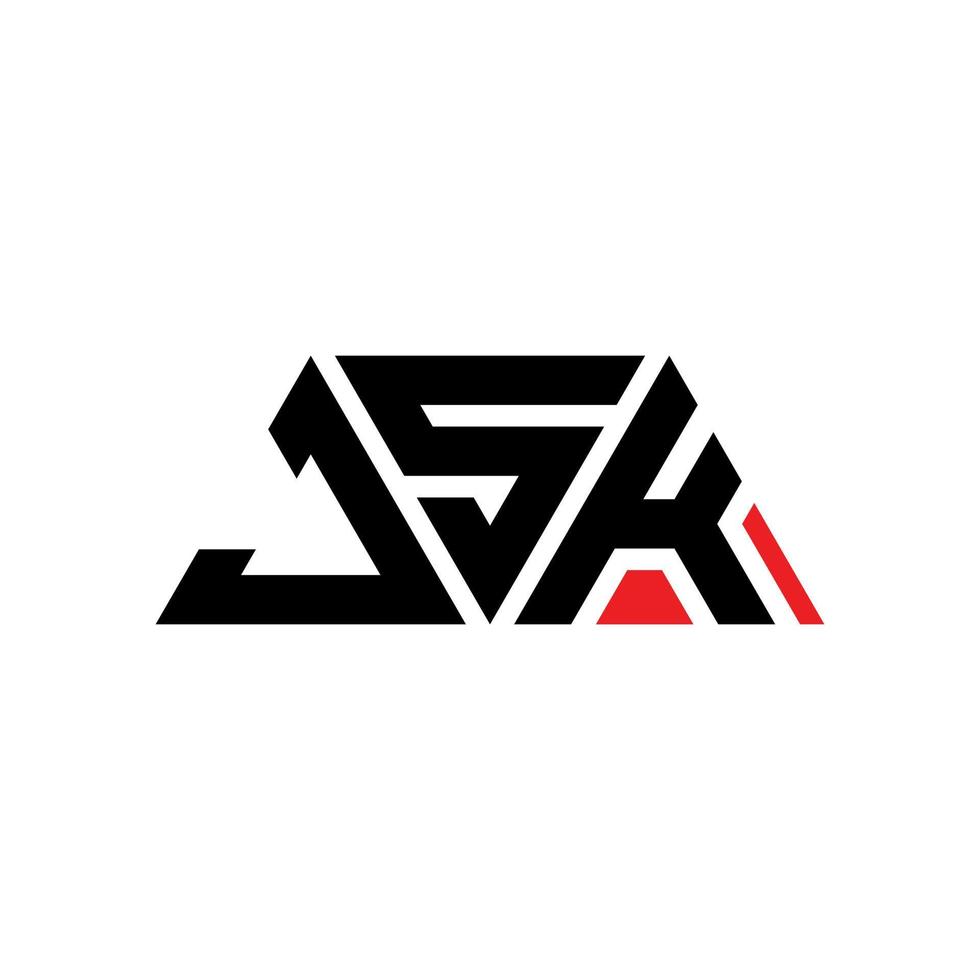 JSK-Dreieck-Buchstaben-Logo-Design mit Dreiecksform. JSK-Dreieck-Logo-Design-Monogramm. jsk-Dreieck-Vektor-Logo-Vorlage mit roter Farbe. JSK dreieckiges Logo einfaches, elegantes und luxuriöses Logo. jsk vektor