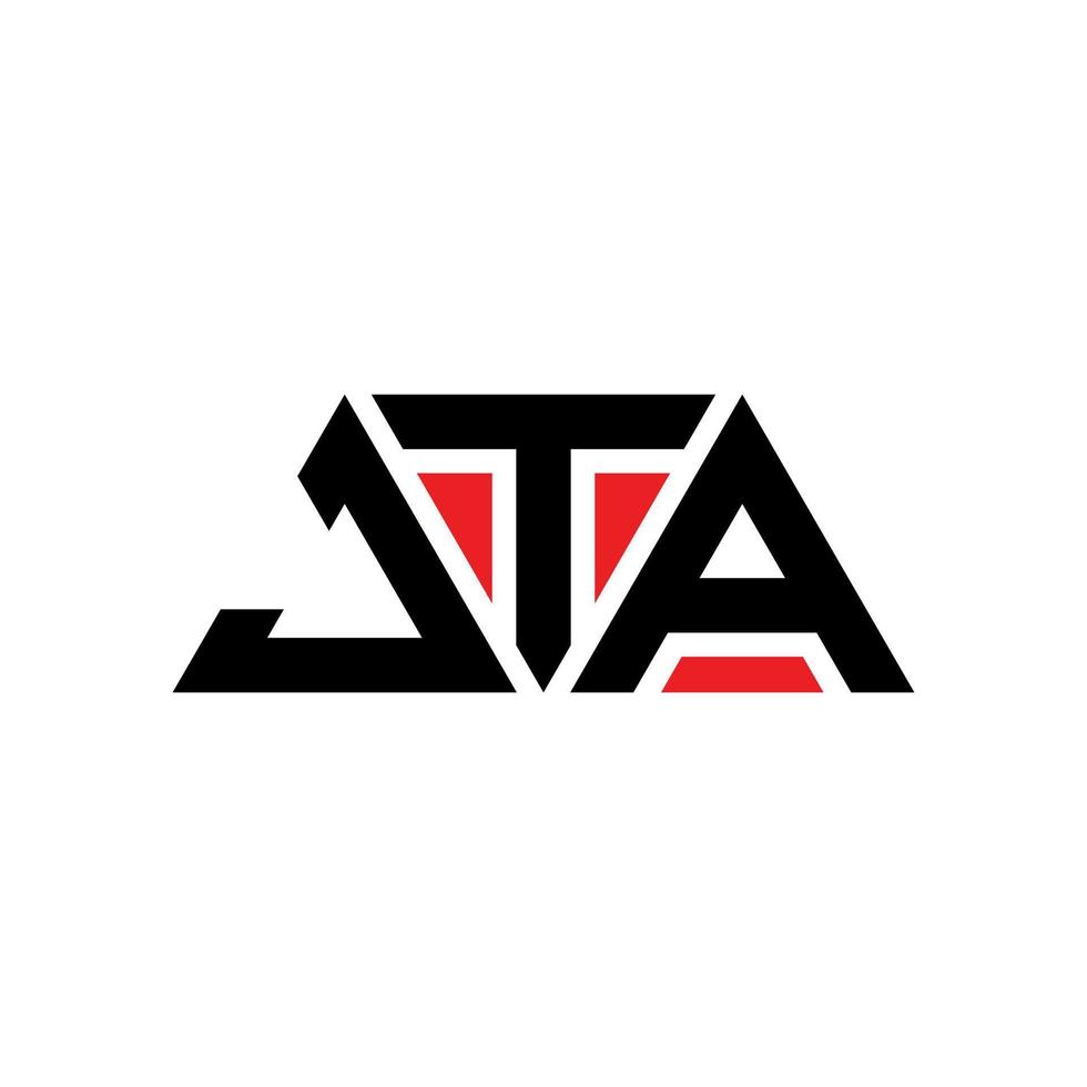 JTA-Dreieck-Buchstaben-Logo-Design mit Dreiecksform. JTA-Dreieck-Logo-Design-Monogramm. JTA-Dreieck-Vektor-Logo-Vorlage mit roter Farbe. JTA dreieckiges Logo einfaches, elegantes und luxuriöses Logo. jta vektor