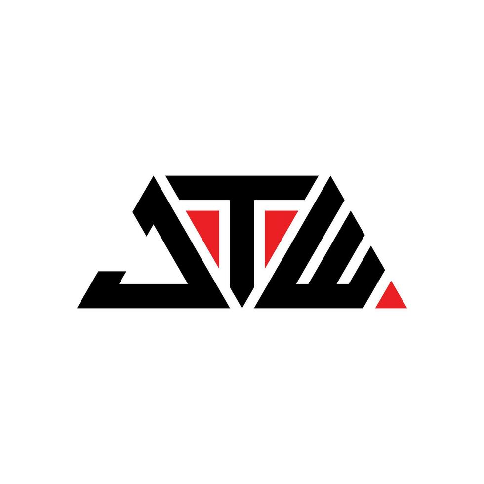 jtw triangel bokstavslogotypdesign med triangelform. jtw triangel logotyp design monogram. jtw triangel vektor logotyp mall med röd färg. jtw triangulär logotyp enkel, elegant och lyxig logotyp. jtw