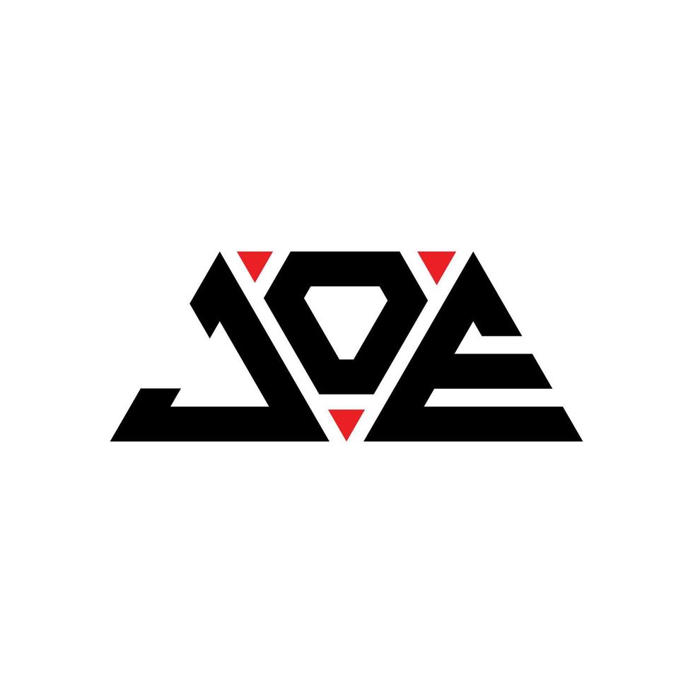 Joe-Dreieck-Buchstaben-Logo-Design mit Dreiecksform. Joe-Dreieck-Logo-Design-Monogramm. Joe-Dreieck-Vektor-Logo-Vorlage mit roter Farbe. Joe dreieckiges Logo einfaches, elegantes und luxuriöses Logo. Joe vektor
