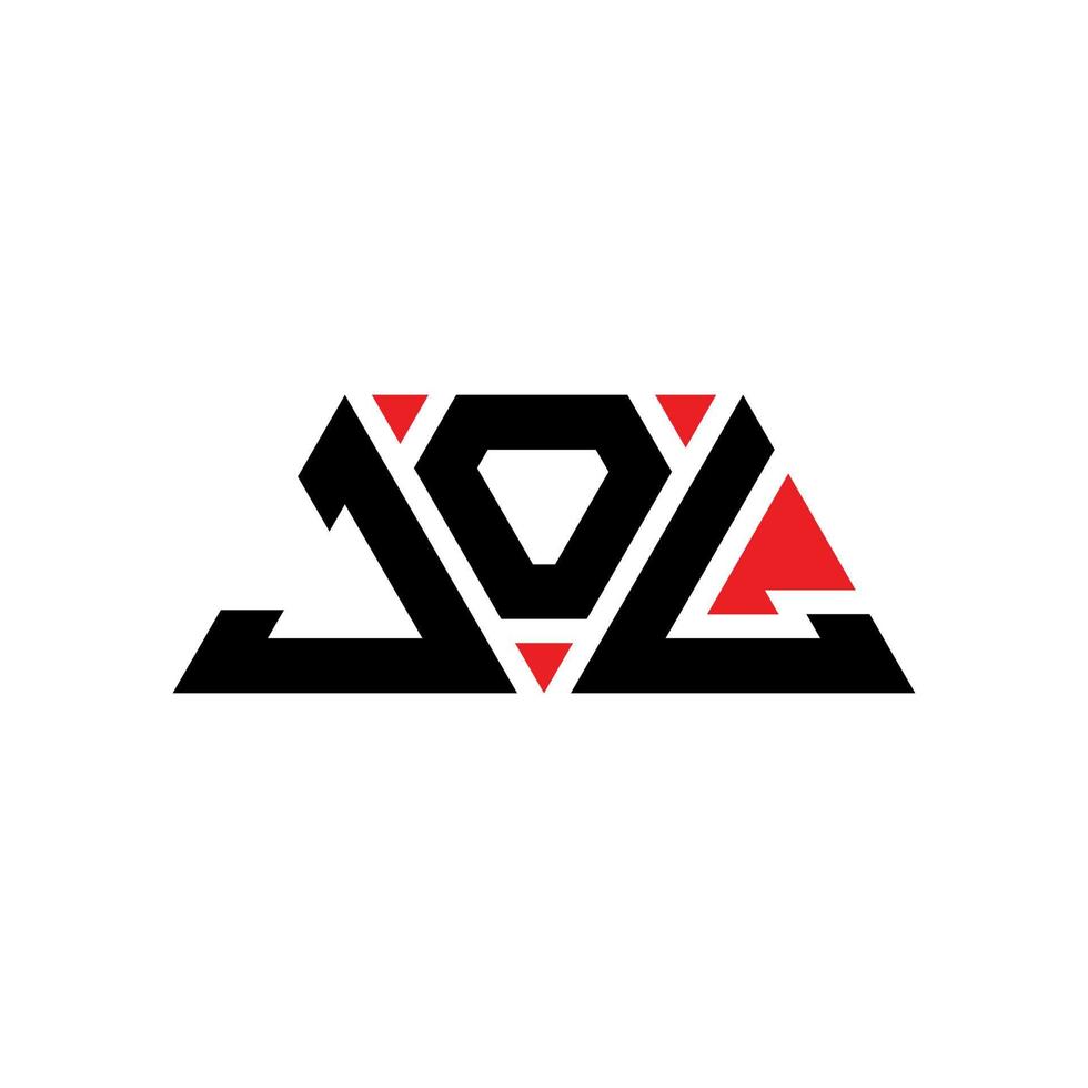 jol triangel bokstavslogotypdesign med triangelform. jol triangel logotyp design monogram. jol triangel vektor logotyp mall med röd färg. jol triangulär logotyp enkel, elegant och lyxig logotyp. jol