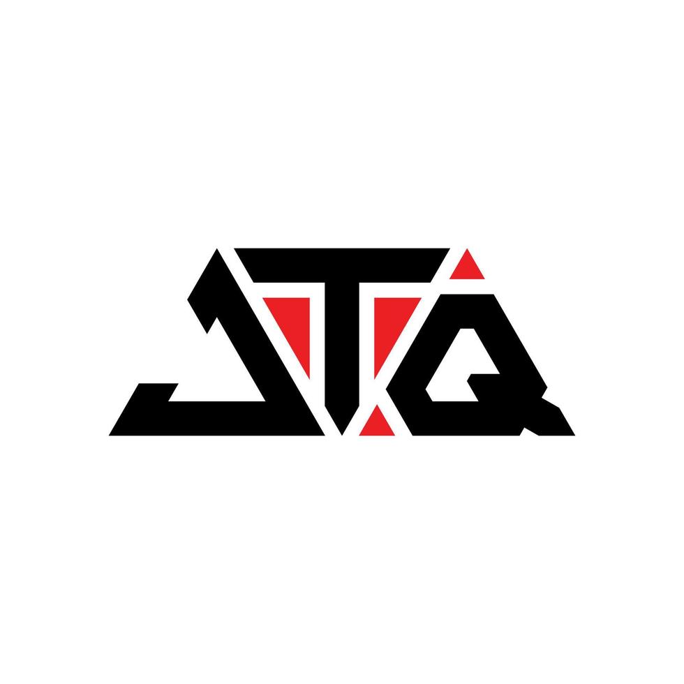 jtq triangel bokstavslogotypdesign med triangelform. jtq triangel logotyp design monogram. jtq triangel vektor logotyp mall med röd färg. jtq triangulär logotyp enkel, elegant och lyxig logotyp. jtq