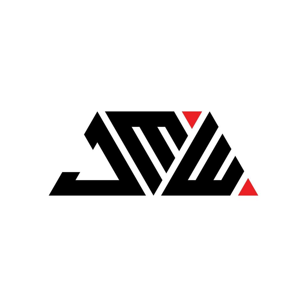 jmw triangel bokstavslogotypdesign med triangelform. jmw triangel logotyp design monogram. jmw triangel vektor logotyp mall med röd färg. jmw triangulär logotyp enkel, elegant och lyxig logotyp. jmw