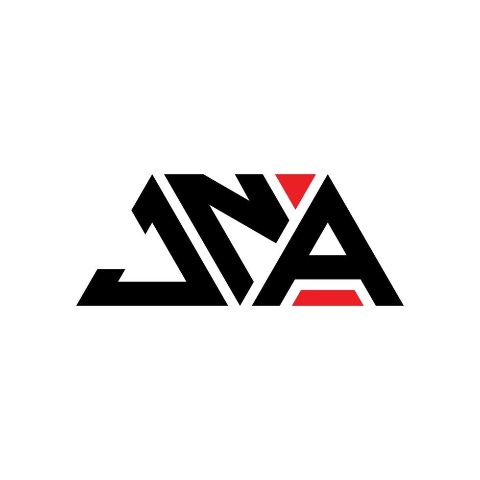 JNA-Dreieck-Buchstaben-Logo-Design mit Dreiecksform. JNA-Dreieck-Logo-Design-Monogramm. JNA-Dreieck-Vektor-Logo-Vorlage mit roter Farbe. JNA dreieckiges Logo einfaches, elegantes und luxuriöses Logo. jna vektor