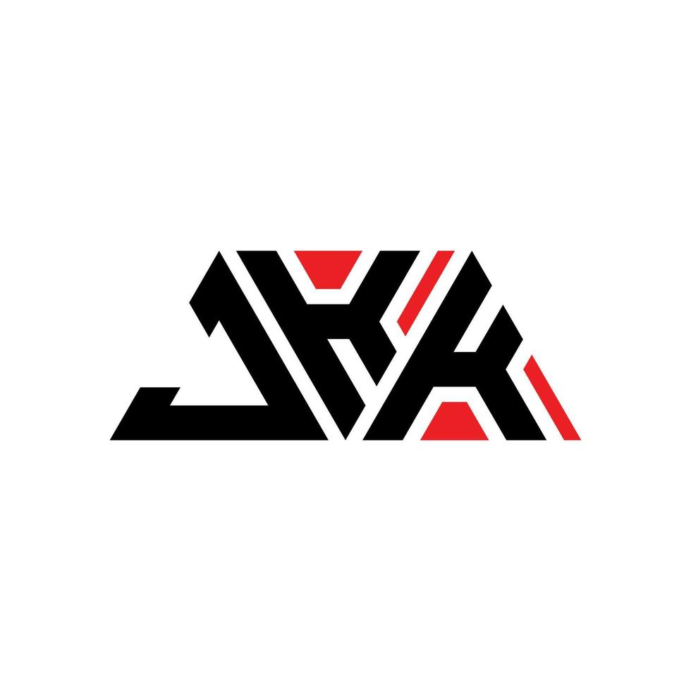 JKK-Dreieck-Buchstaben-Logo-Design mit Dreiecksform. JKK-Dreieck-Logo-Design-Monogramm. JKK-Dreieck-Vektor-Logo-Vorlage mit roter Farbe. jkk dreieckiges Logo einfaches, elegantes und luxuriöses Logo. jkk vektor