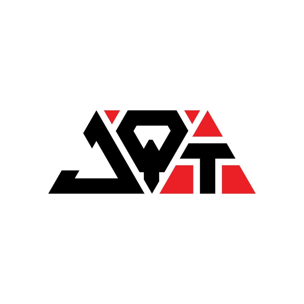 jqt-Dreieck-Buchstaben-Logo-Design mit Dreiecksform. JQT-Dreieck-Logo-Design-Monogramm. JQT-Dreieck-Vektor-Logo-Vorlage mit roter Farbe. jqt dreieckiges Logo einfaches, elegantes und luxuriöses Logo. jqt vektor