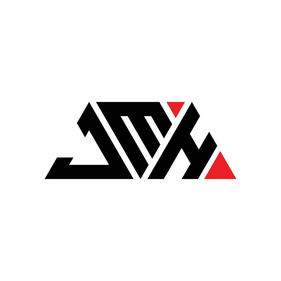 jmh Dreiecksbuchstaben-Logo-Design mit Dreiecksform. JMH-Dreieck-Logo-Design-Monogramm. jmh-Dreieck-Vektor-Logo-Vorlage mit roter Farbe. jmh dreieckiges Logo einfaches, elegantes und luxuriöses Logo. jmh vektor