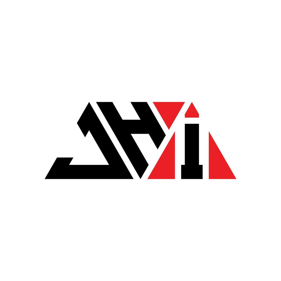 Jhi-Dreieck-Buchstaben-Logo-Design mit Dreiecksform. Jhi-Dreieck-Logo-Design-Monogramm. Jhi-Dreieck-Vektor-Logo-Vorlage mit roter Farbe. jhi dreieckiges Logo einfaches, elegantes und luxuriöses Logo. jhi vektor