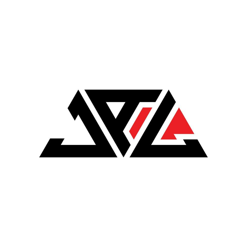 jal triangel bokstavslogotypdesign med triangelform. jal triangel logotyp design monogram. jal triangel vektor logotyp mall med röd färg. jal triangulär logotyp enkel, elegant och lyxig logotyp. jal