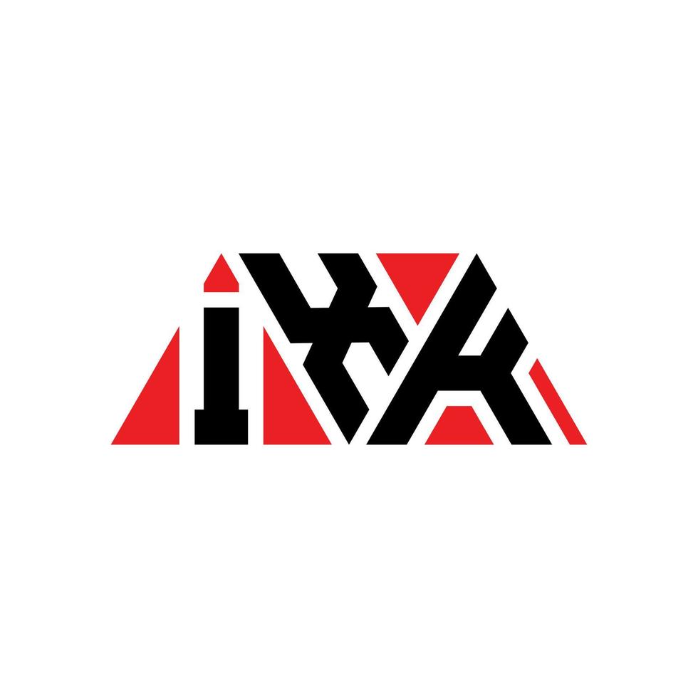 ixk-Dreieck-Buchstaben-Logo-Design mit Dreiecksform. ixk-Dreieck-Logo-Design-Monogramm. ixk-Dreieck-Vektor-Logo-Vorlage mit roter Farbe. ixk dreieckiges Logo einfaches, elegantes und luxuriöses Logo. ixk vektor