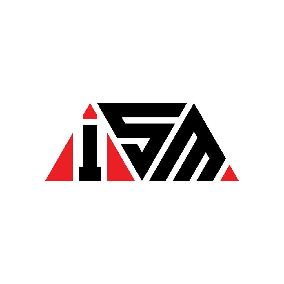 ism-Dreieck-Buchstaben-Logo-Design mit Dreiecksform. ism-Dreieck-Logo-Design-Monogramm. ism-Dreieck-Vektor-Logo-Vorlage mit roter Farbe. ism dreieckiges Logo einfaches, elegantes und luxuriöses Logo. ismus vektor