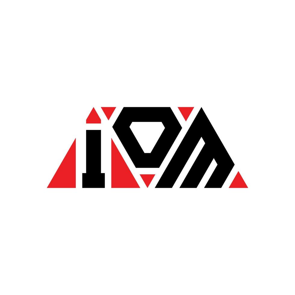Iom-Dreieck-Buchstaben-Logo-Design mit Dreiecksform. iom-Dreieck-Logo-Design-Monogramm. Iom-Dreieck-Vektor-Logo-Vorlage mit roter Farbe. iom dreieckiges logo einfaches, elegantes und luxuriöses logo. iom vektor