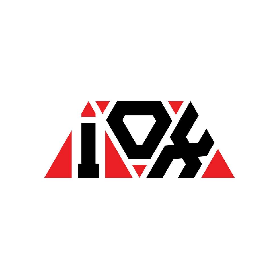 Iox-Dreieck-Buchstaben-Logo-Design mit Dreiecksform. Iox-Dreieck-Logo-Design-Monogramm. Iox-Dreieck-Vektor-Logo-Vorlage mit roter Farbe. iox dreieckiges Logo einfaches, elegantes und luxuriöses Logo. iox vektor