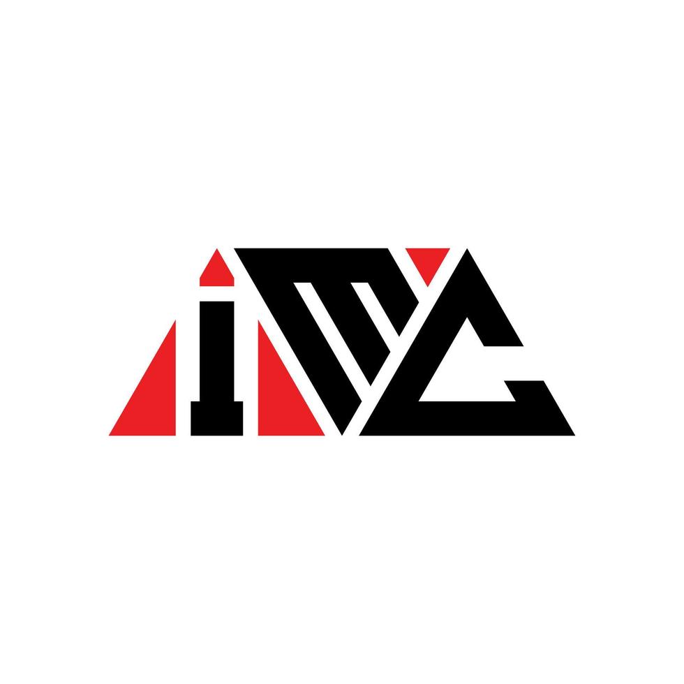 imc-Dreieck-Buchstaben-Logo-Design mit Dreiecksform. imc-Dreieck-Logo-Design-Monogramm. imc-Dreieck-Vektor-Logo-Vorlage mit roter Farbe. imc dreieckiges Logo einfaches, elegantes und luxuriöses Logo. imc vektor