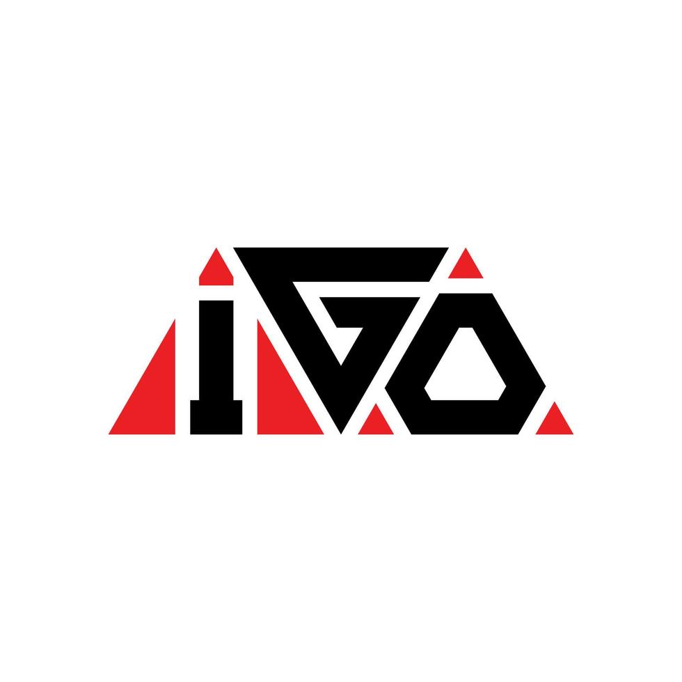 igo-Dreieck-Buchstaben-Logo-Design mit Dreiecksform. igo-Dreieck-Logo-Design-Monogramm. Igo-Dreieck-Vektor-Logo-Vorlage mit roter Farbe. igo dreieckiges Logo einfaches, elegantes und luxuriöses Logo. ich gehe vektor