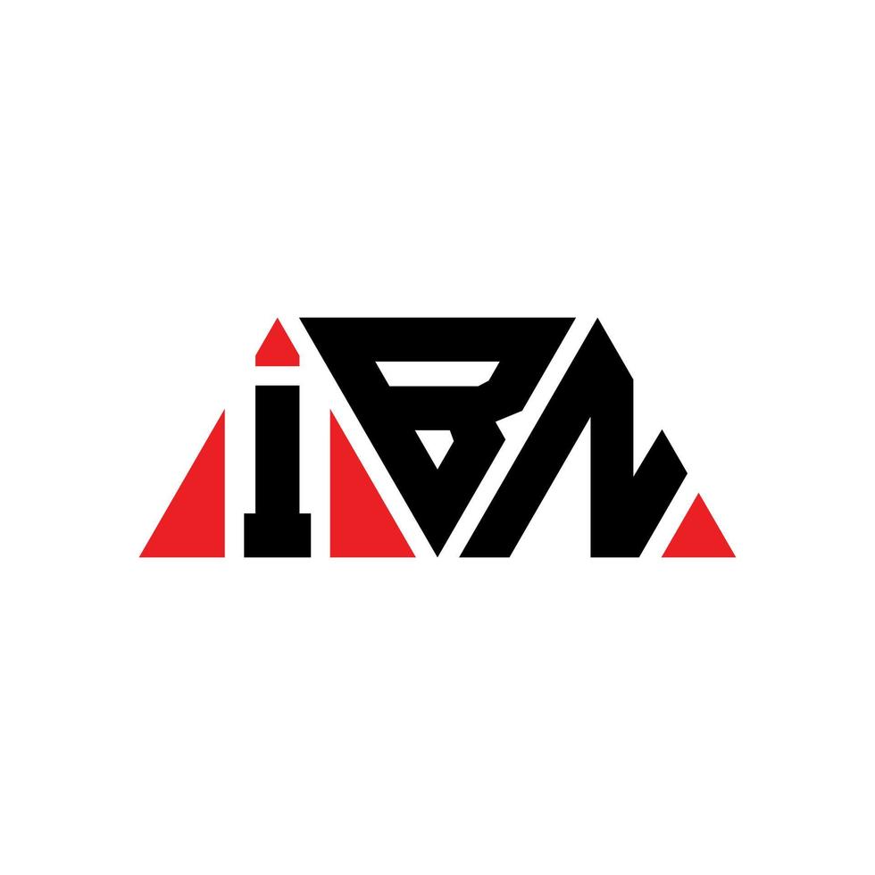 ibn-Dreieck-Buchstaben-Logo-Design mit Dreiecksform. ibn-Dreieck-Logo-Design-Monogramm. ibn-Dreieck-Vektor-Logo-Vorlage mit roter Farbe. ibn dreieckiges Logo einfaches, elegantes und luxuriöses Logo. ibn vektor