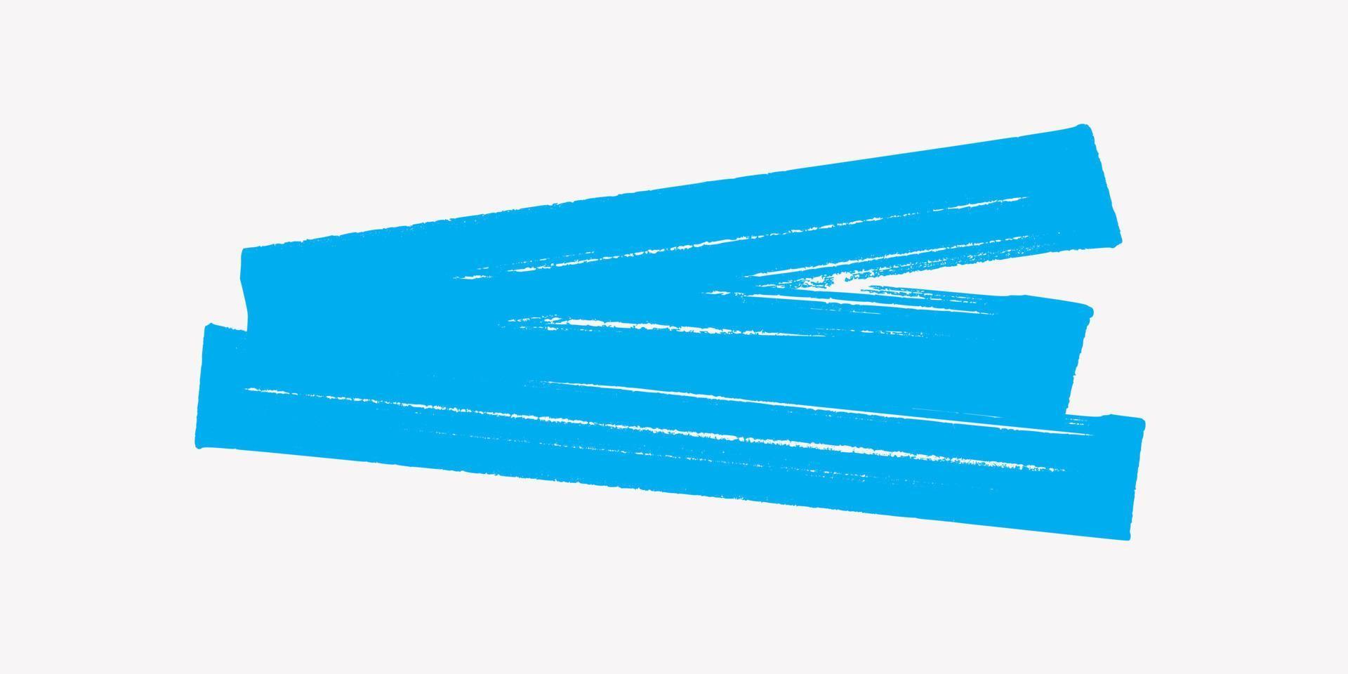 blauer Pinselstrich, Markierungsstiftillustration lokalisiert auf weißem Hintergrund. handgezeichnetes Vektordesign. vektor