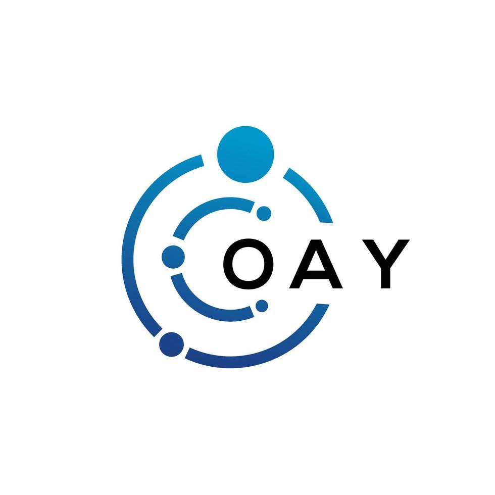 Oay-Buchstaben-Technologie-Logo-Design auf weißem Hintergrund. Oay kreative Initialen schreiben es Logo-Konzept. Oay Briefdesign. vektor