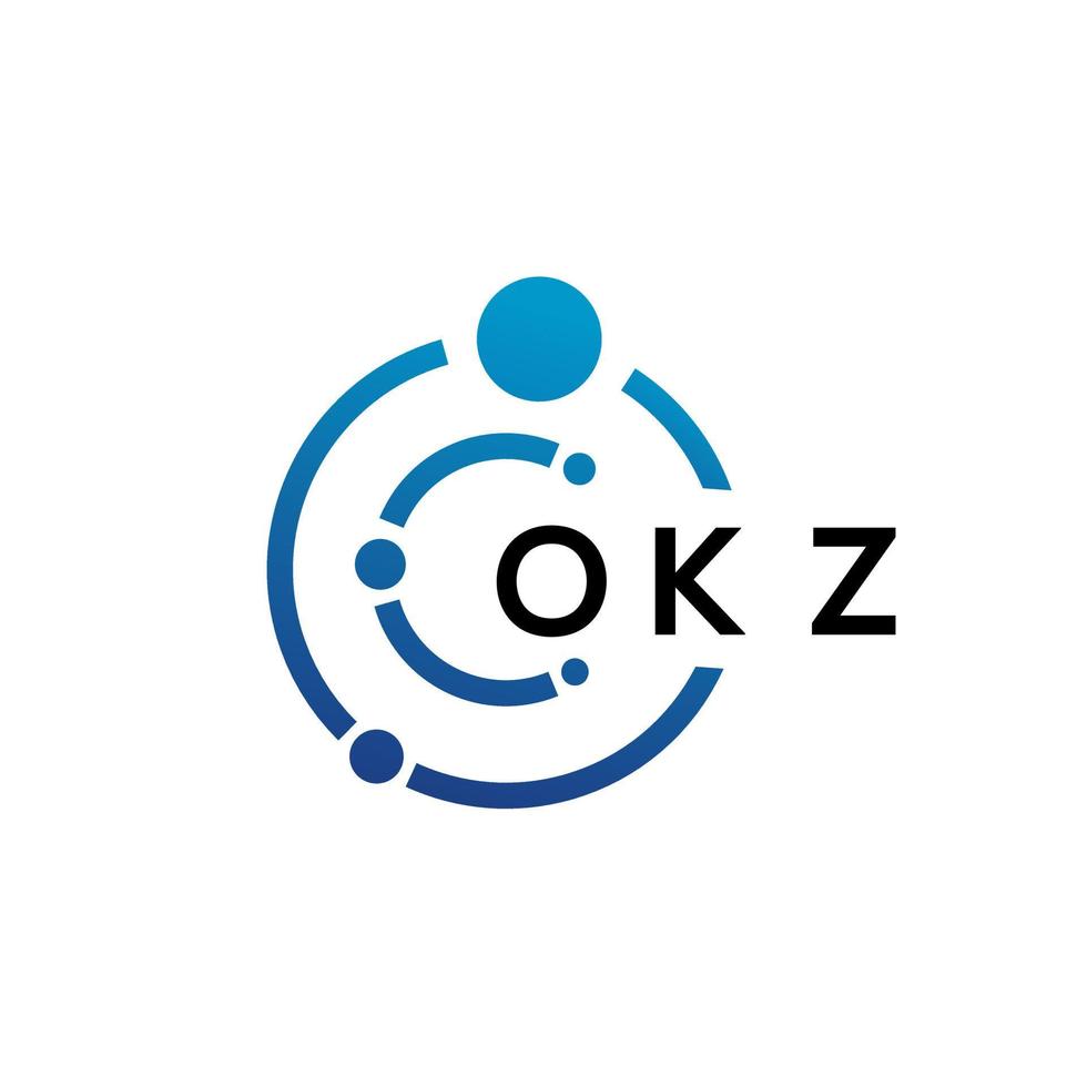 Okz-Brief-Technologie-Logo-Design auf weißem Hintergrund. okz kreative Initialen schreiben es Logo-Konzept. okz Briefgestaltung. vektor