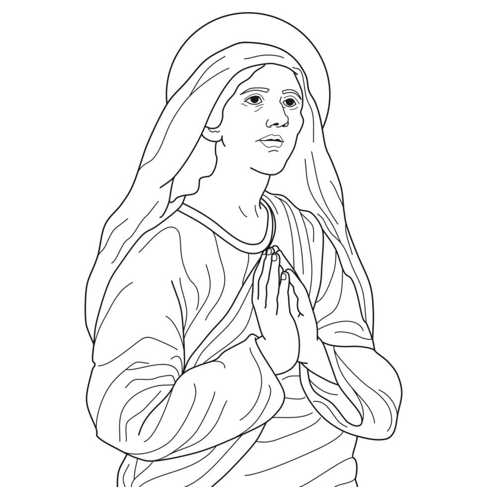 saint monica av flodhästen vektor illustration kontur monokrom