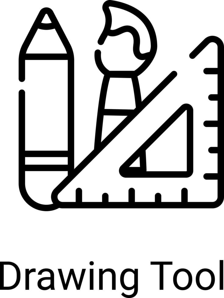 Zeichenwerkzeuge Liniensymbol isoliert auf weißem Hintergrund vektor