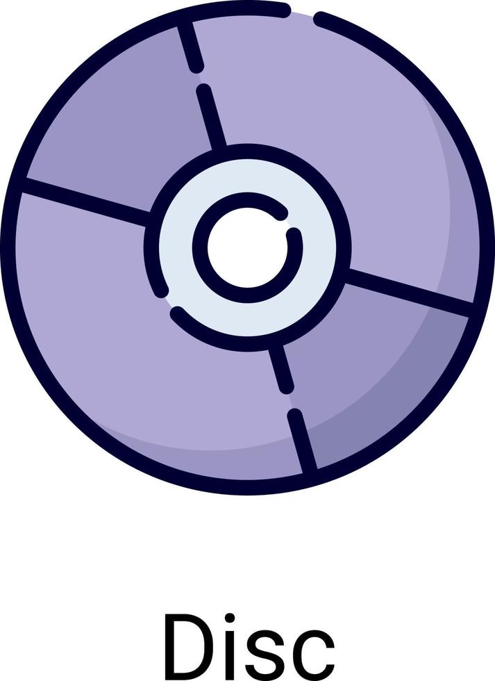 Symbol für die Farblinie der CD-Festplatte isoliert auf weißem Hintergrund vektor