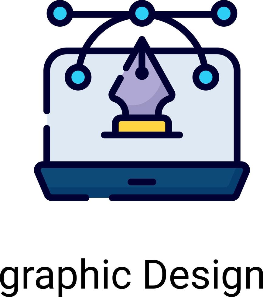 Symbol für die Farblinie des Grafikdesigns isoliert auf weißem Hintergrund vektor