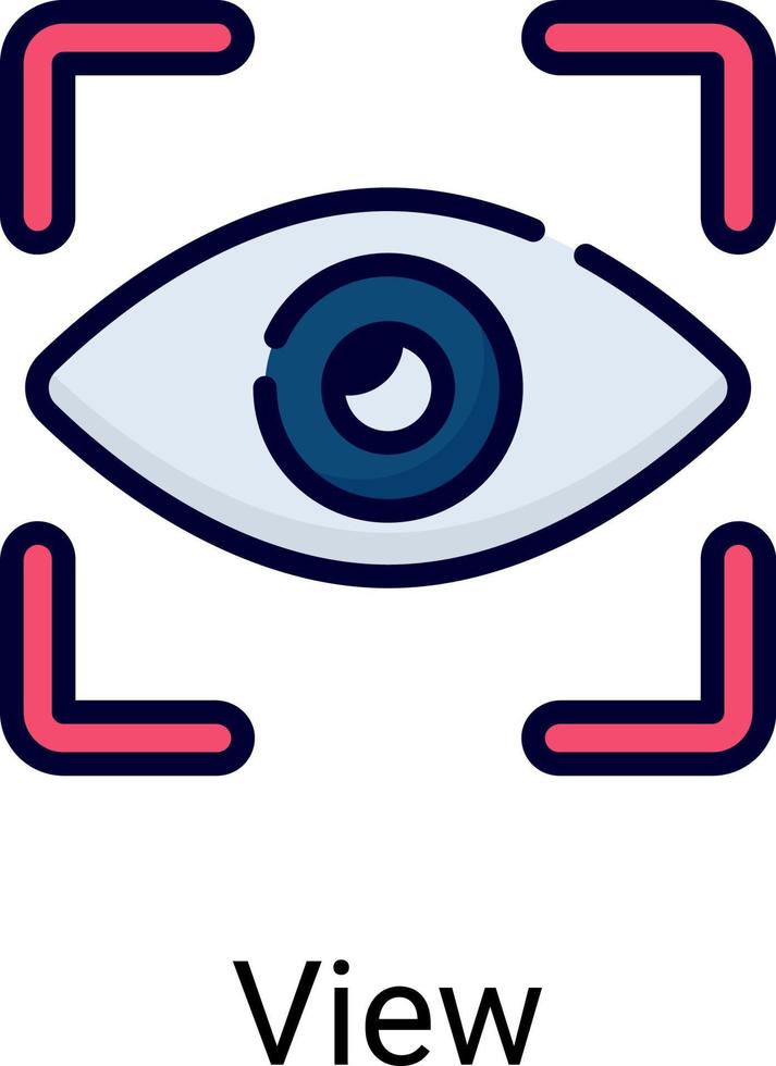 Fokus, Augenfarbliniensymbol isoliert auf weißem Hintergrund vektor