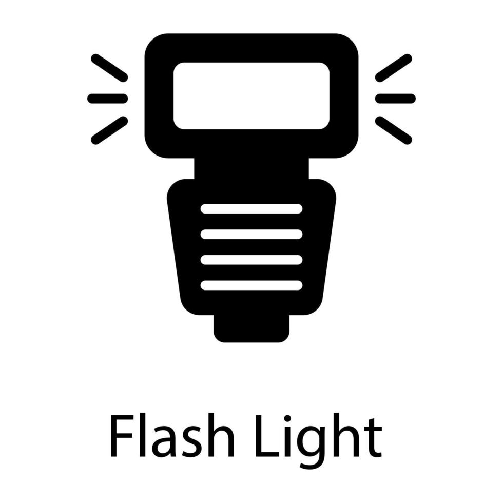 Blitzlicht-Glyphe-Symbol isoliert auf weißem Hintergrund vektor
