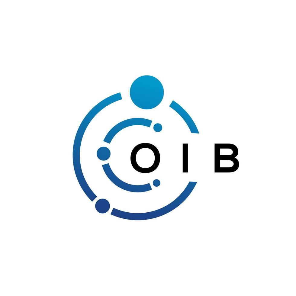 Oib-Brief-Technologie-Logo-Design auf weißem Hintergrund. oib kreative Initialen schreiben es Logo-Konzept. oib Briefgestaltung. vektor