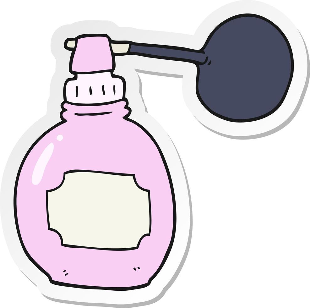 klistermärke av en tecknad parfymflaska vektor