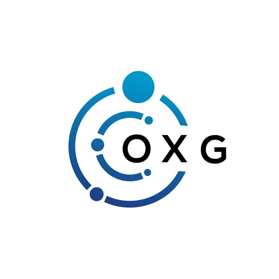 oxg-Buchstaben-Technologie-Logo-Design auf weißem Hintergrund. oxg kreative initialen schreiben es logokonzept. oxg Briefdesign. vektor