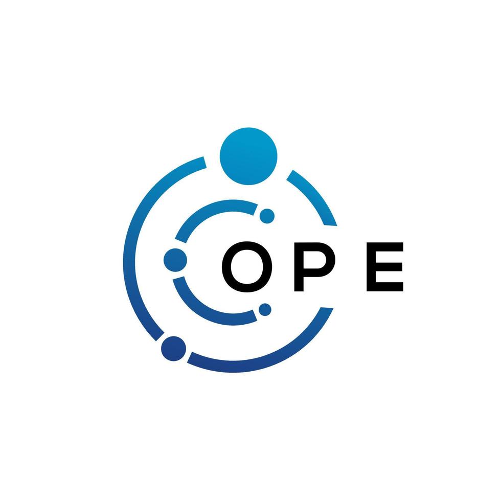Op-Brief-Technologie-Logo-Design auf weißem Hintergrund. op kreative Initialen schreiben es Logo-Konzept. op-Brief-Design. vektor