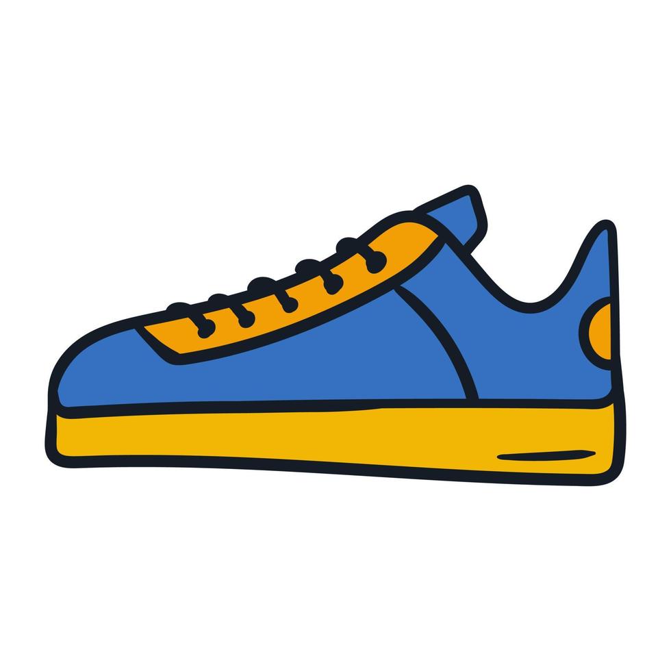 sneakers ikonelement med handritad stil vektor