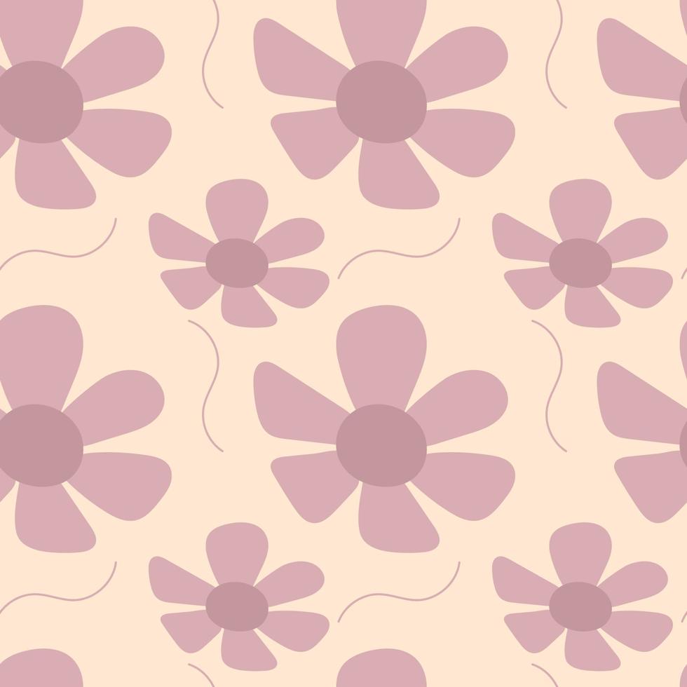 mönster av rosa fina blommor på en delikat rosa bakgrund. för tyger, omslagspapper och vykort. vektor. vektor