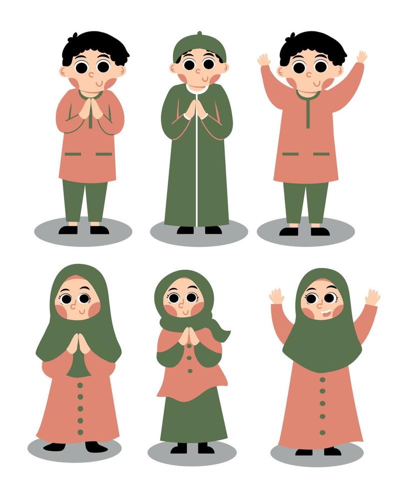 muslimische Kinder-Vektor-Illustration vektor