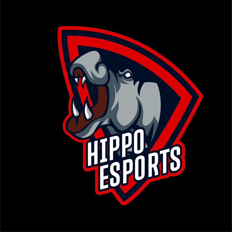 Nilpferd Esport Emblem vektor