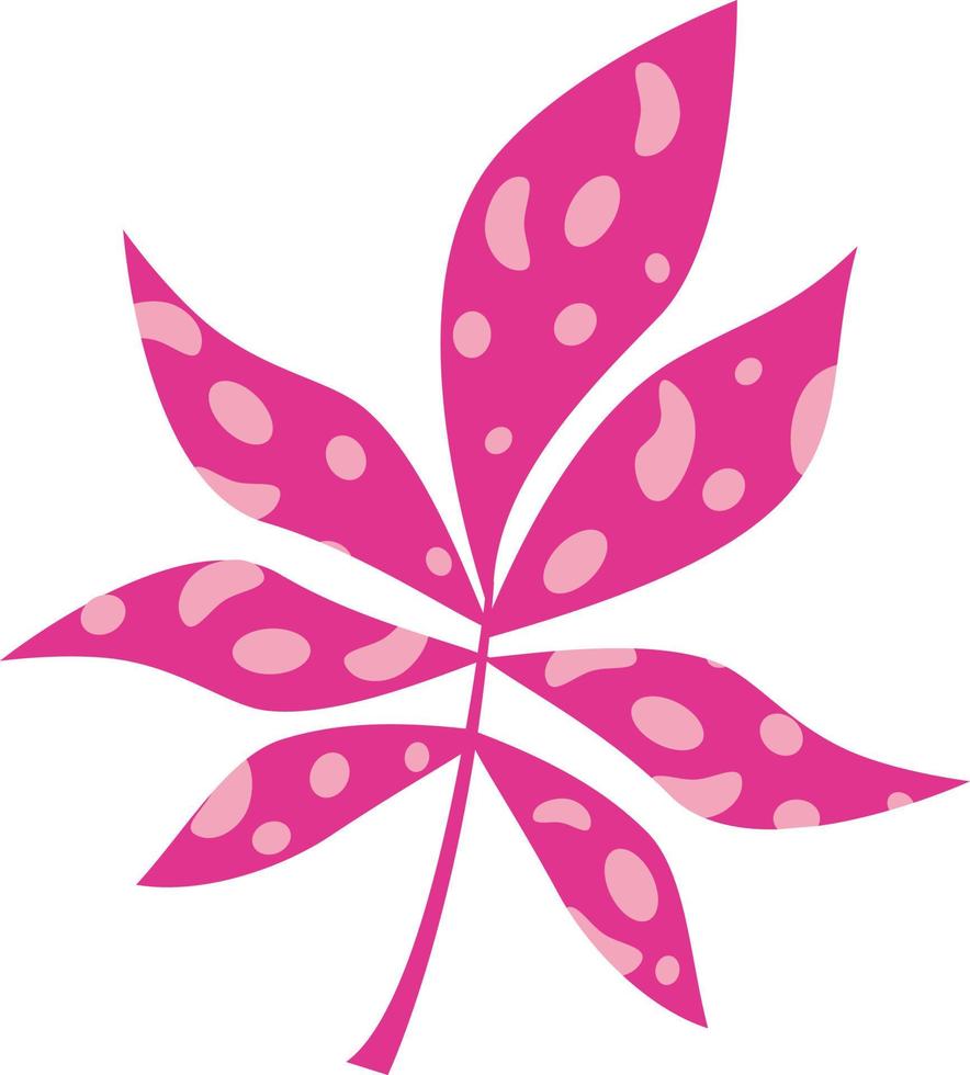 abstraktes rosa Blatt, hervorgehoben auf weißem Hintergrund. Vektorblatt im Cartoon-Stil. Vektorillustration für Grüße, Hochzeiten, Blumendesign. vektor