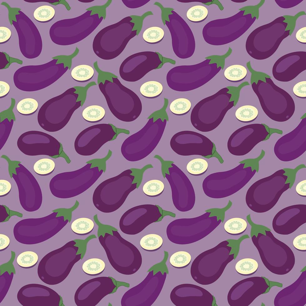 sömlösa mönster med auberginer. tapeter, tryck, omslagspapper, modern textildesign. seamless mönster textur design. vektor