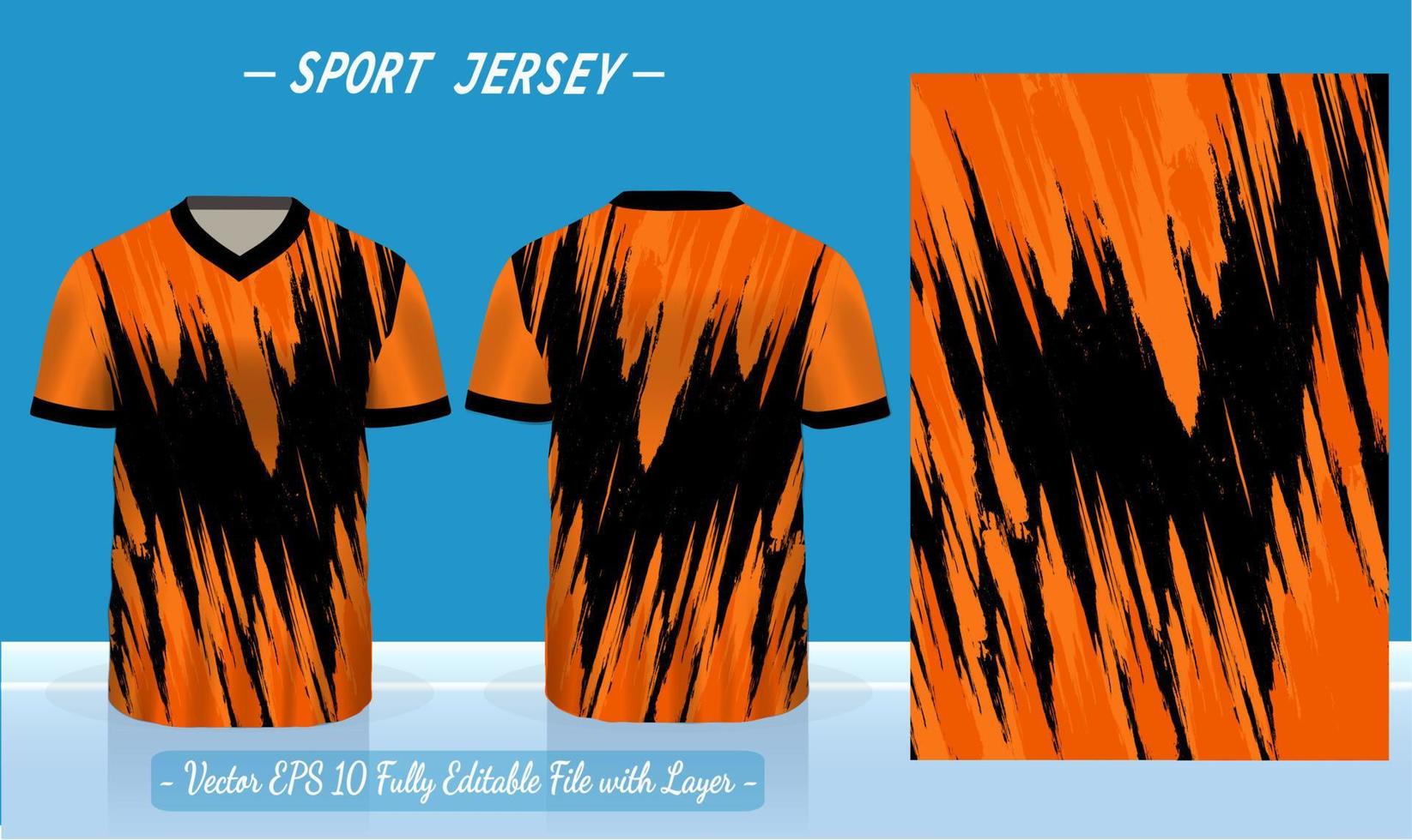 t-shirt sportmalldesign för fotbollströja, fotbollsutrustning för basket, badmintontröja. sportuniform framifrån och bakifrån. sport shirt mock up för sport club. vektor illustration.